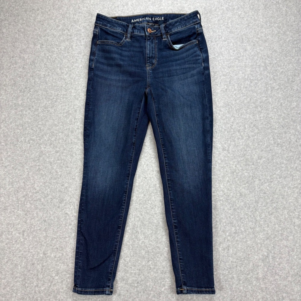 American Eagle Next Level Stretch Skinny Jeans‎ Womens 4 X-Short Blue Dark Wash